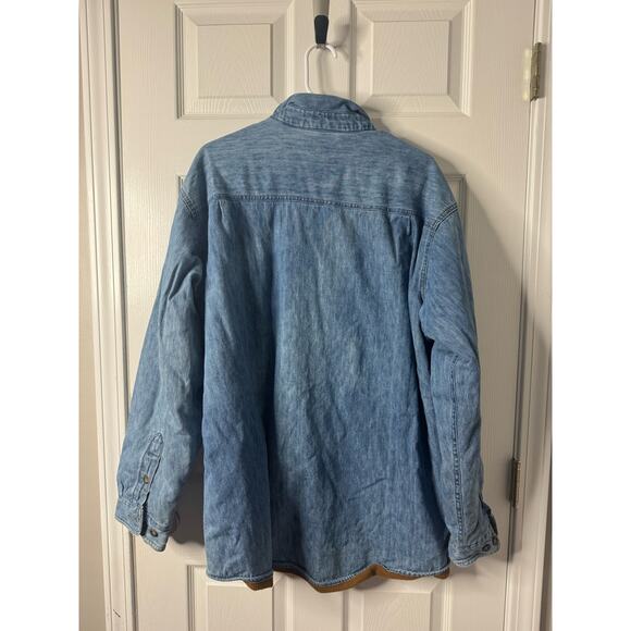 Fleece Lined Faux Denim Jacket Outdoor Casual Mens Sz: XL Tall - Picture 4 of 4